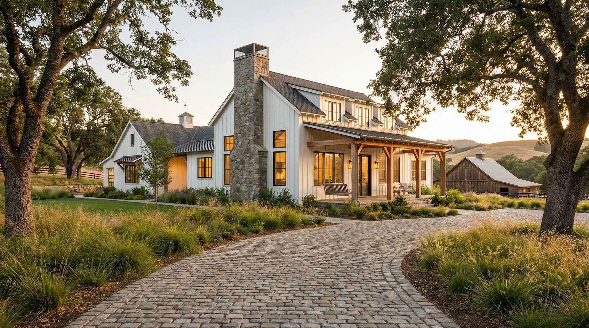 Enhancing Farmhouse Design with Reclaimed Cobblestones