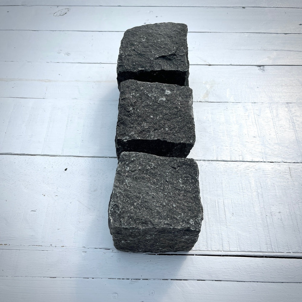 Chief Bricks Reclaimed stones New Granite Cube Belgian Block 4" x 4" x 4" – Grey, Black 4