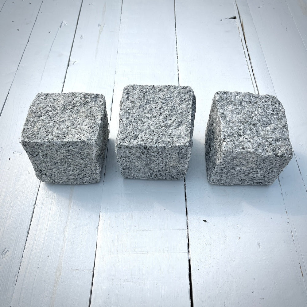 Chief Bricks Reclaimed stones New Granite Cube Belgian Block 4" x 4" x 4" – Grey, Black 9