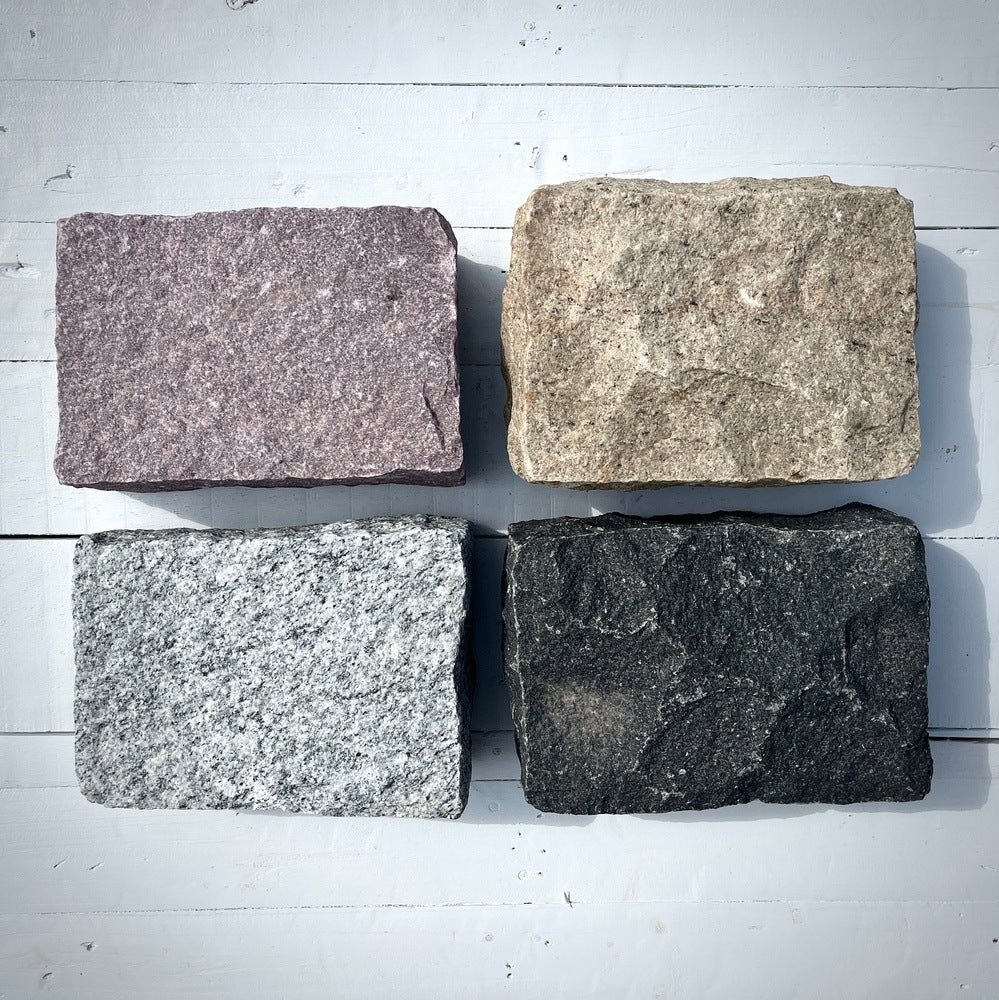 Chief Bricks New stones New Jumbo Granite Belgian Block 10” x 7” x 4” – Grey, Pink, Buff, Black 1