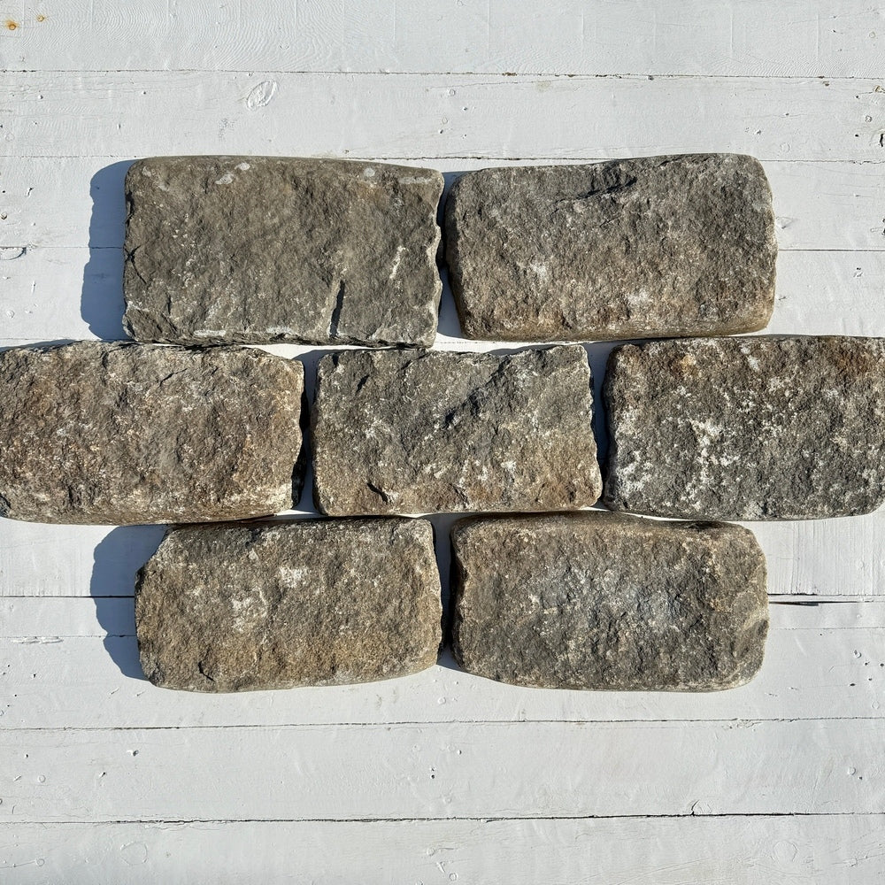 Chief Bricks Reclaimed stones Reclaimed Granite Cobblestone Thin Floor Veneer - Jumbo 11" x 7" x 2" 1