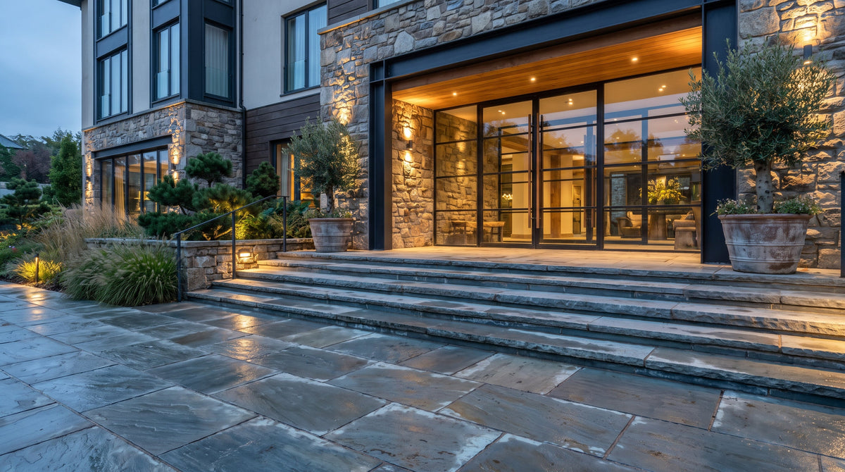 Stone steps, treads & pavers