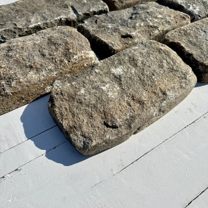 Chief Bricks Reclaimed stones Reclaimed Granite Cobblestone Thin Floor Veneer - Jumbo 11" x 7" x 2" 6
