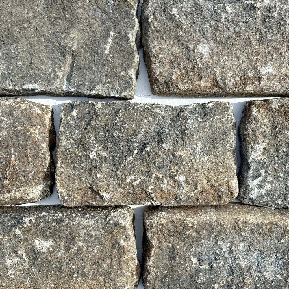 Chief Bricks Reclaimed stones Reclaimed Granite Cobblestone Thin Wall Veneer - Jumbo 11" x 7" x 1.5" 1